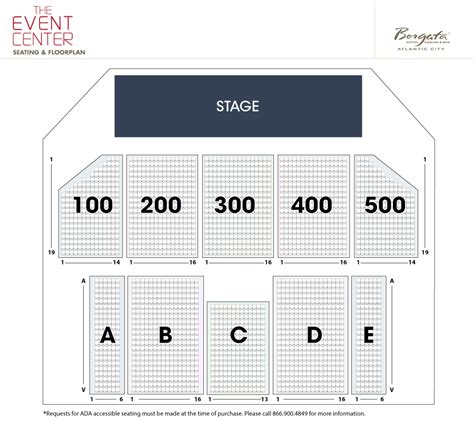 Bally's atlantic city showroom seating chart  For example seat 1 in section "5" would be on the aisle next to section "4" and the highest seat number in section "5" would be on the aisle next to section "6"